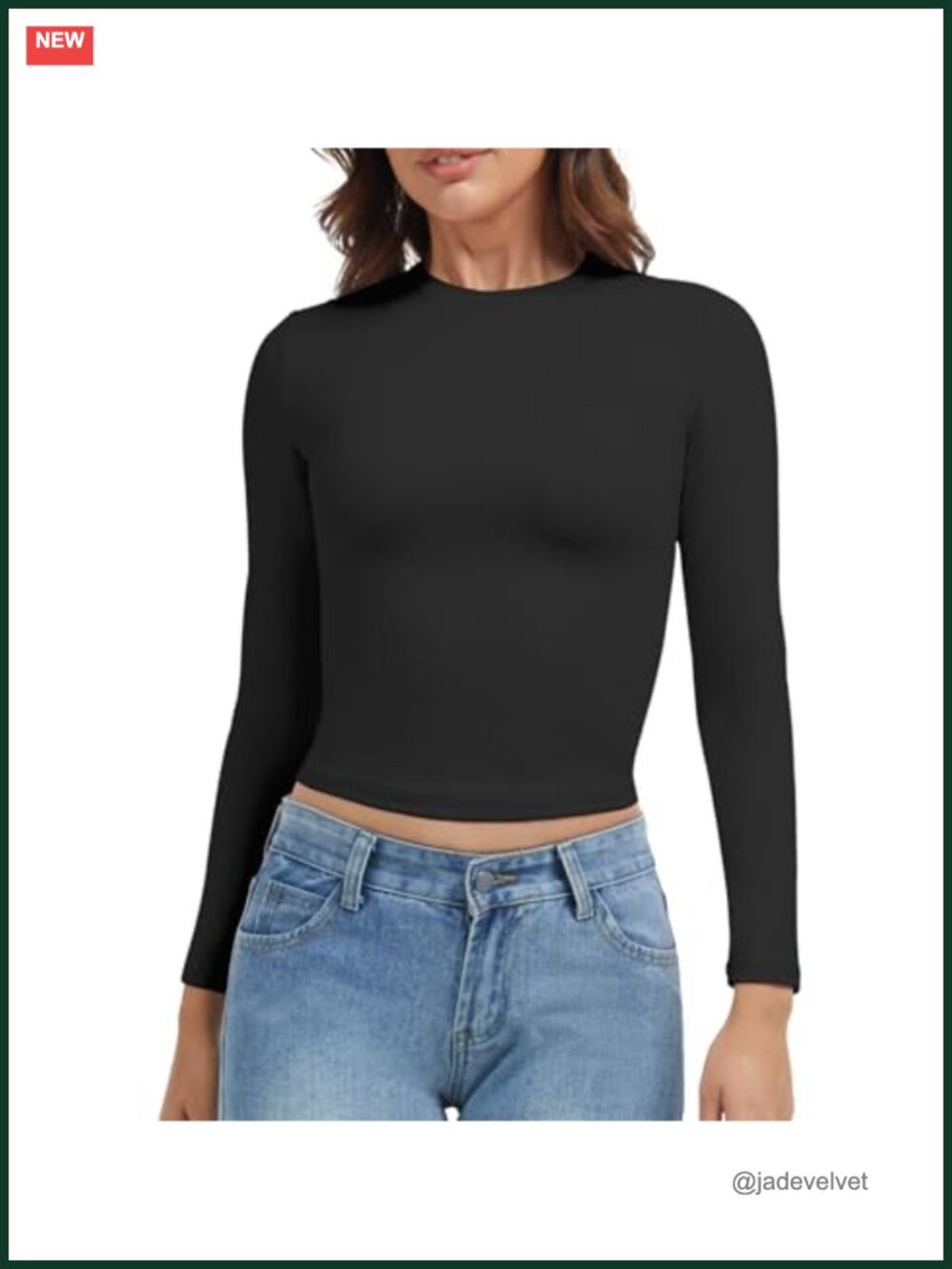 Women's Double Lined Long Sleeve Crew Neck Slim Fit T-Shirt